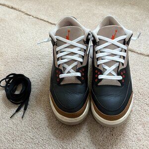 Air Jordan Retro 3 - 'Desert Elephant' - Black/Rush Orange/Fossil Stone Size 10M